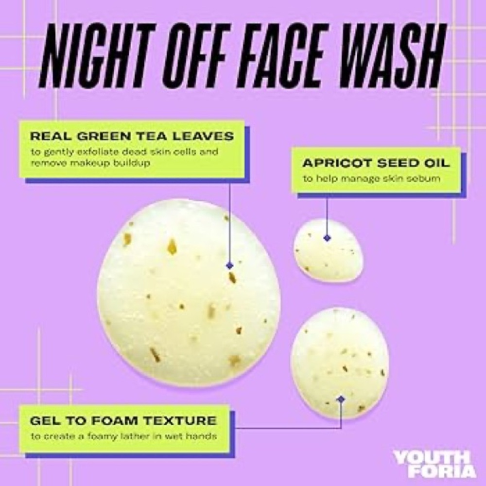 Youthforia Night Off Green Tea Jelly Cleanser | 3.3 oz | New in Box - Picture 2 of 3